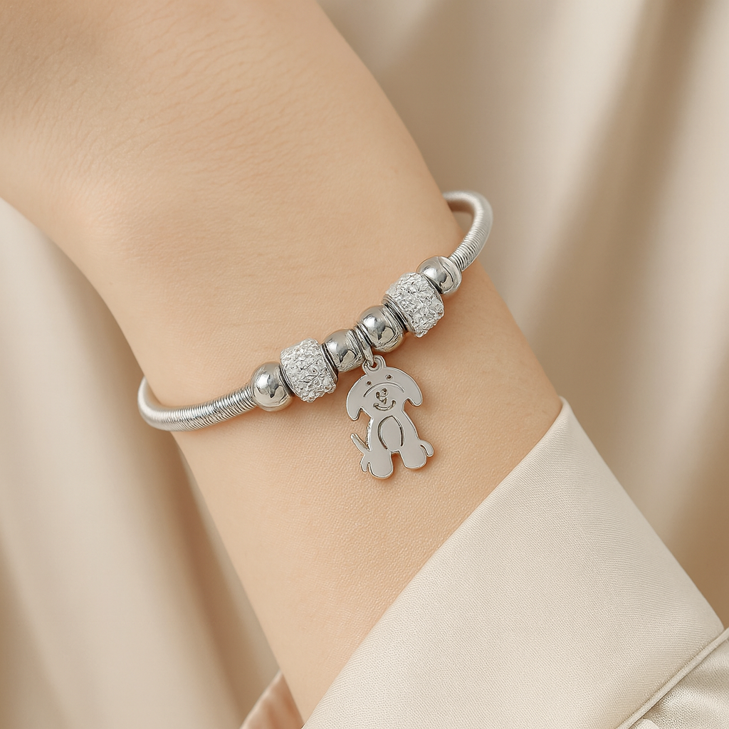 Adorable Puppy Charm Bracelet