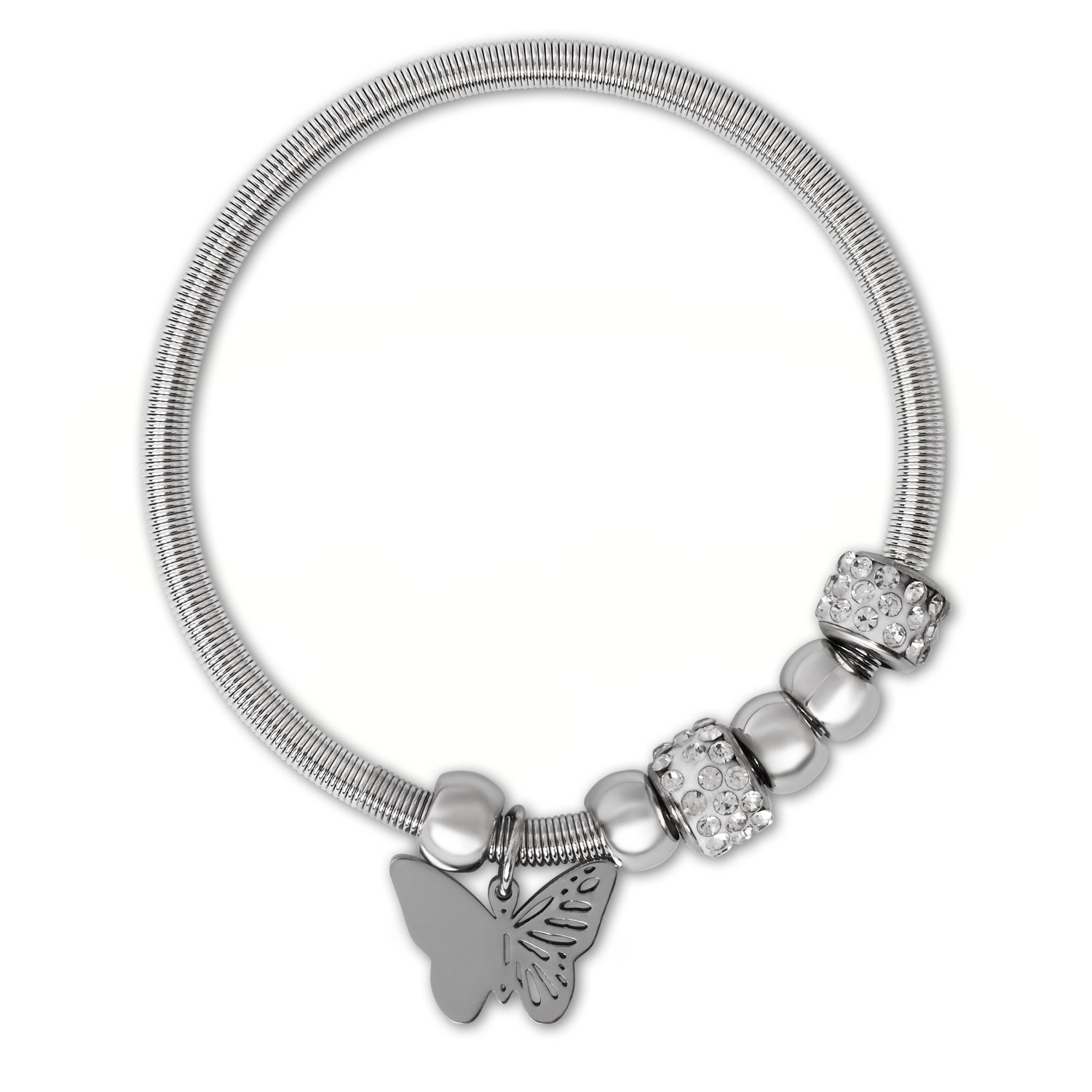Delicate Silver Butterfly Charm Bracelet