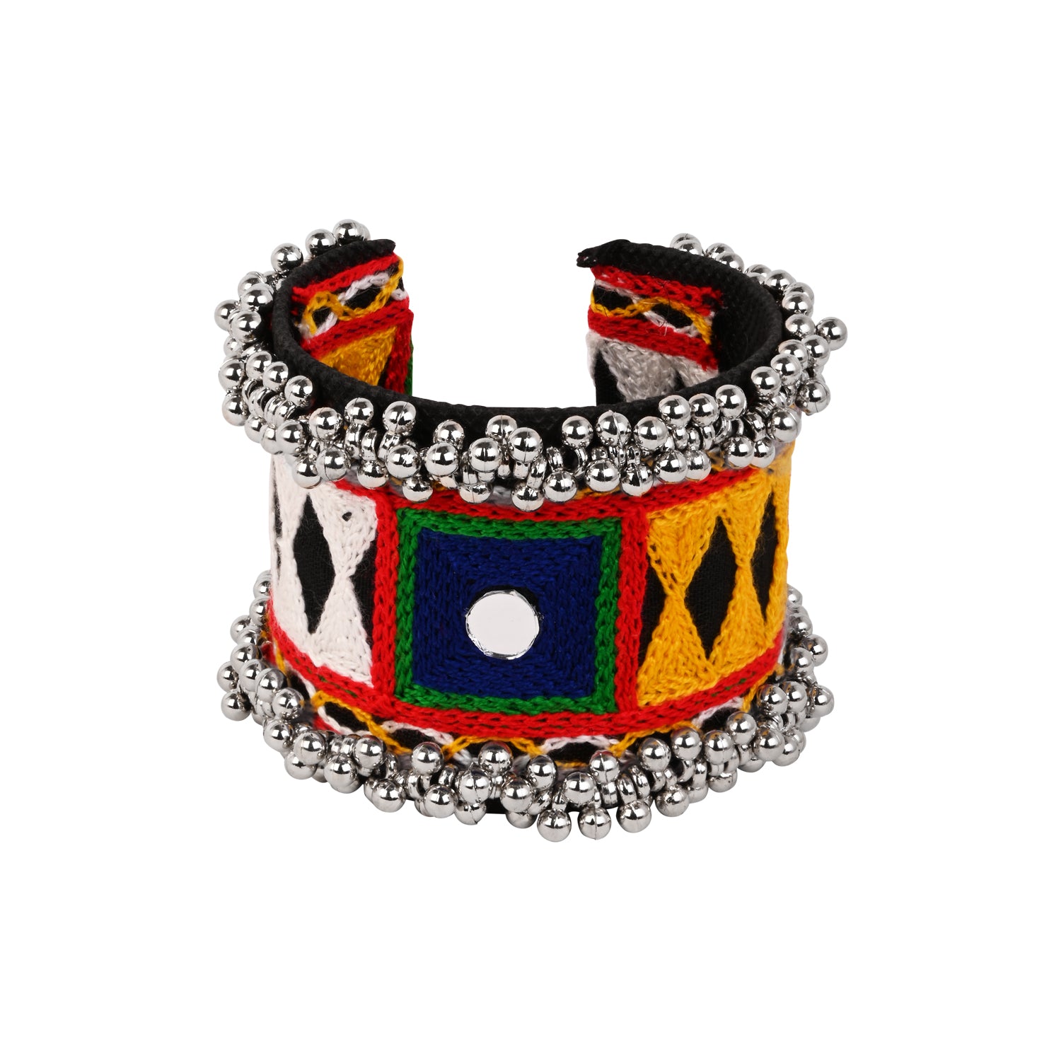 Navratri Special Handmade Kada with Silver Bead Detailing