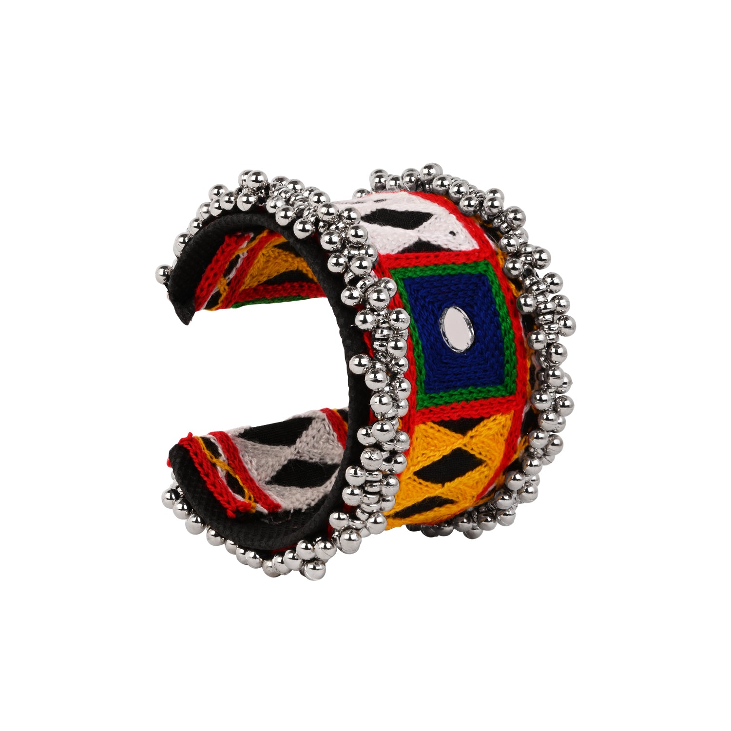 Navratri Special Handmade Kada with Silver Bead Detailing