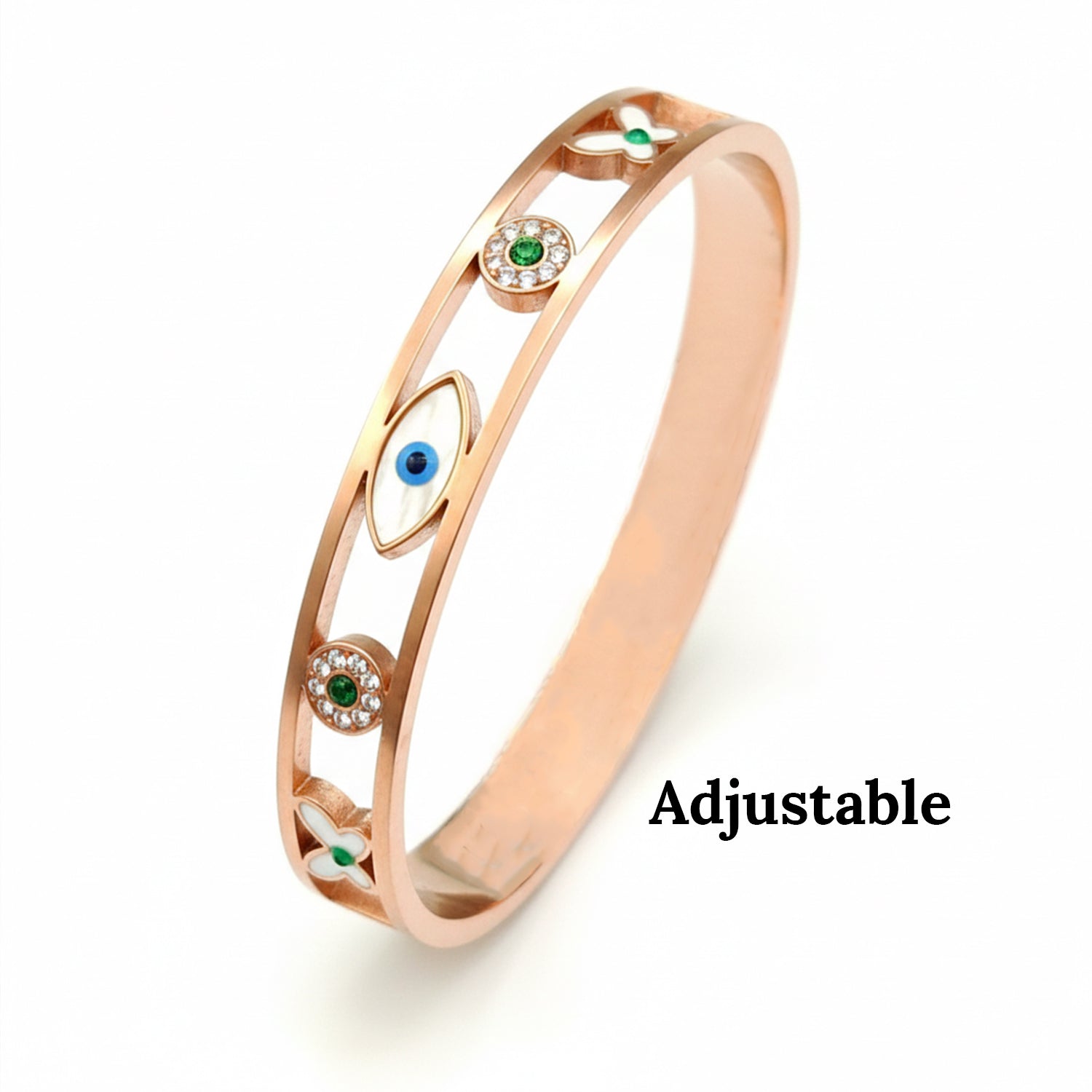 Riley- Modern elegance with Evil Eye Charm.