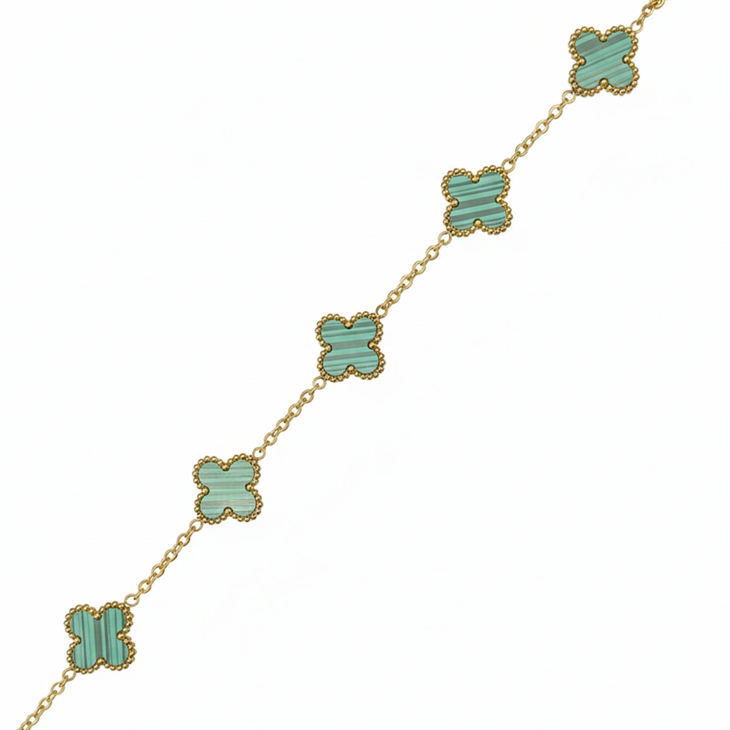 Eleven- Minimal Clover Mint Bracelet