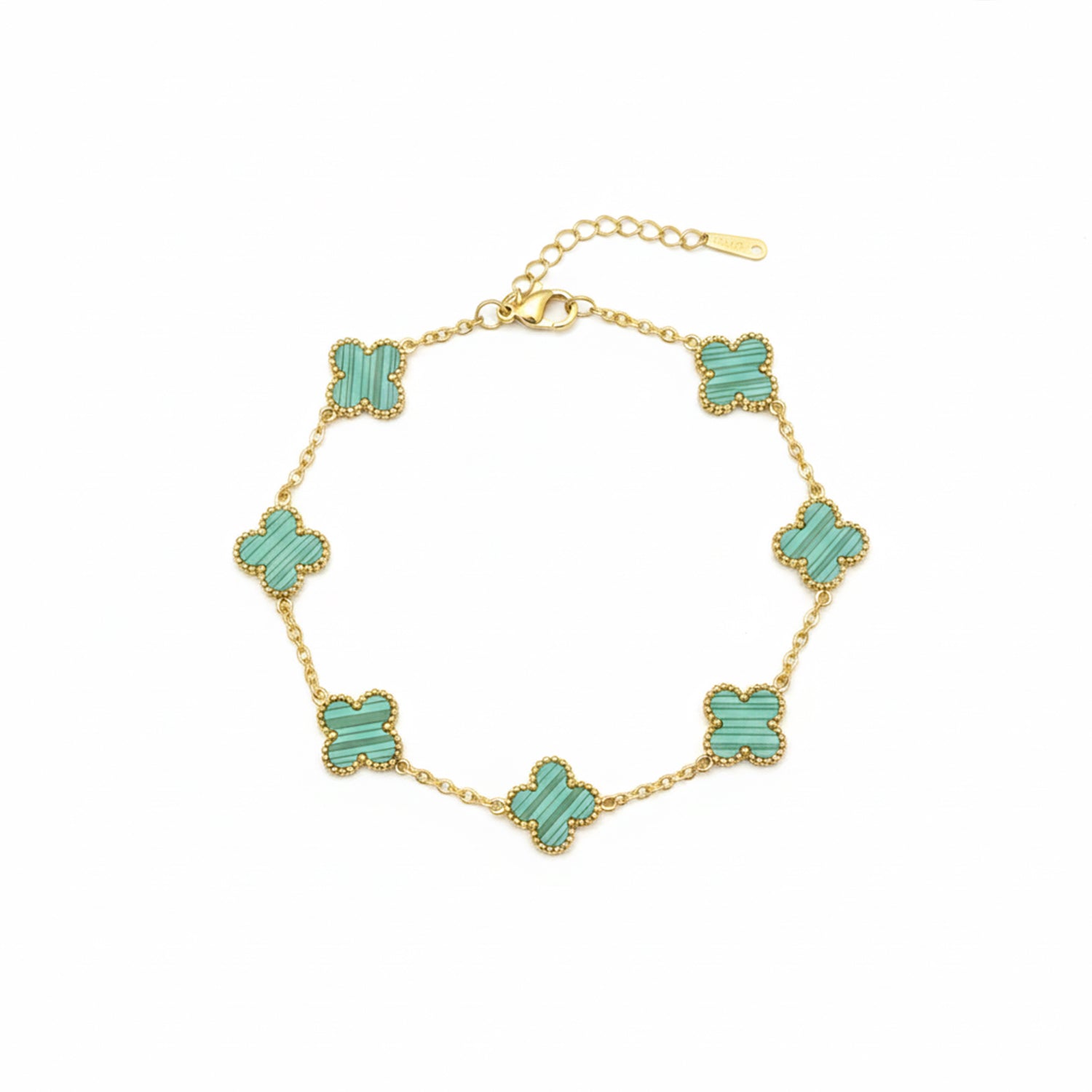 Eleven- Minimal Clover Mint Bracelet