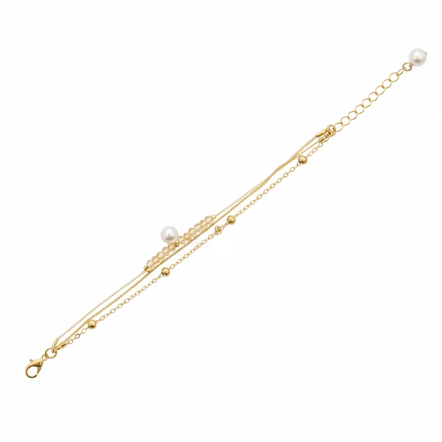 Nancy- Delicate Layered Bracelet Accented with subtle beads