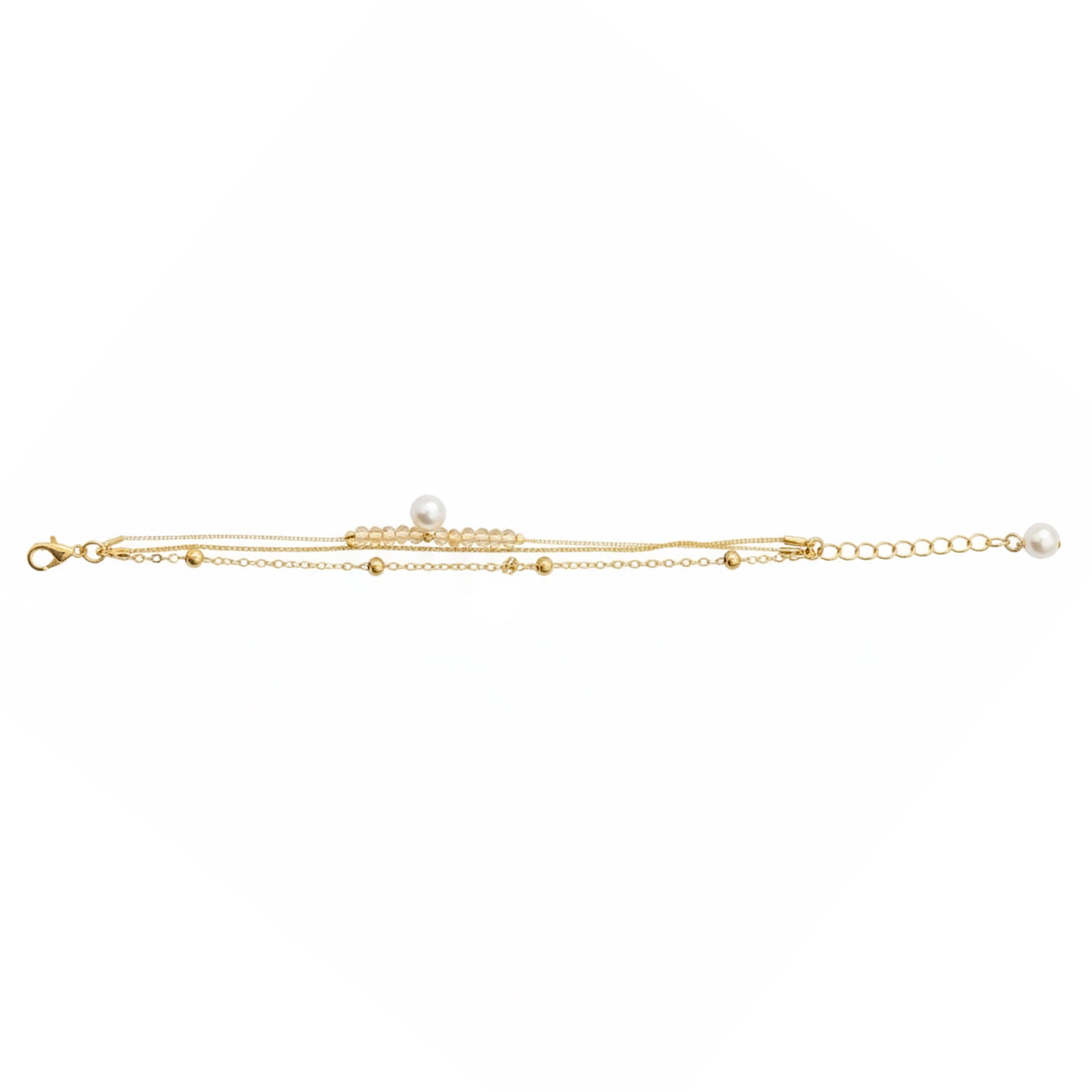 Nancy- Delicate Layered Bracelet Accented with subtle beads