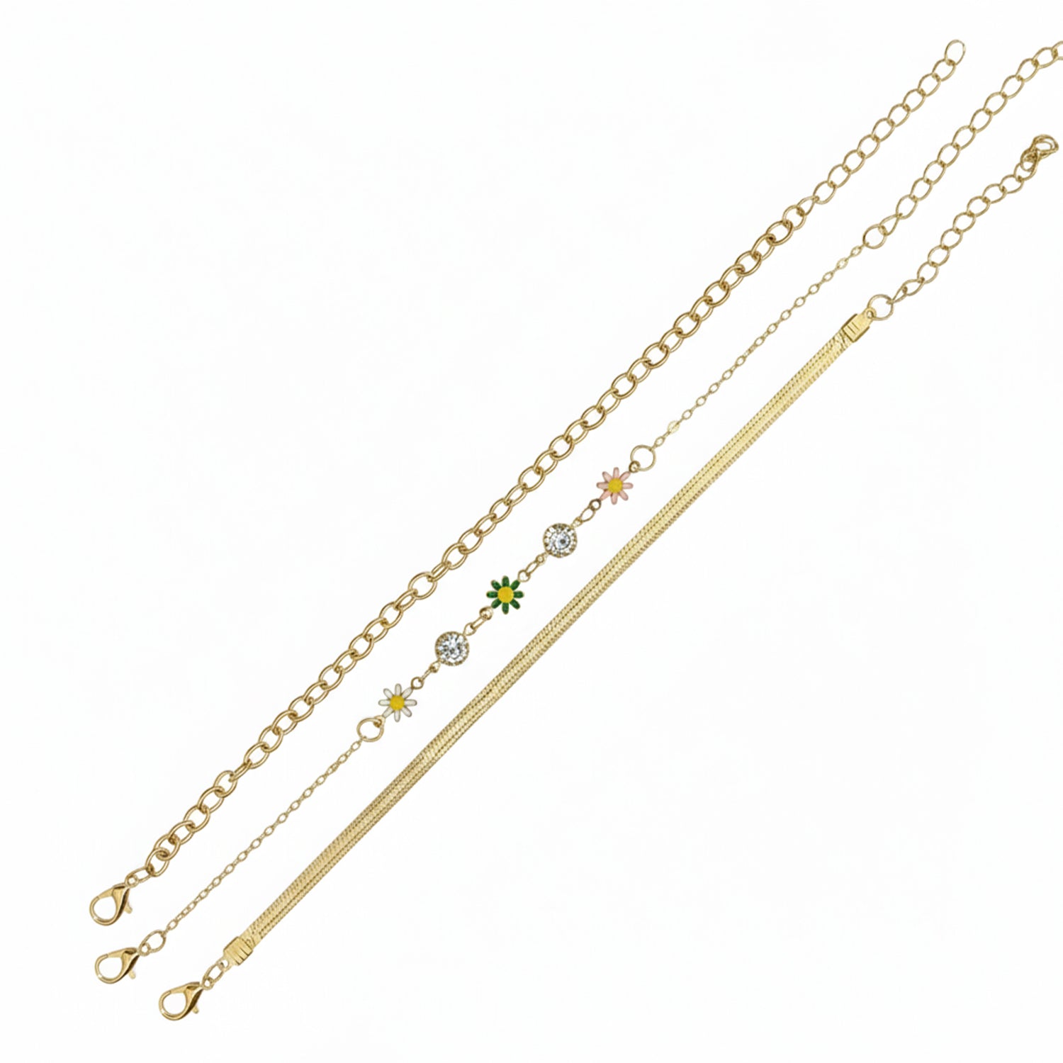 Goldie - Pack of 3 Stylish Multilayer Charm Bracelet