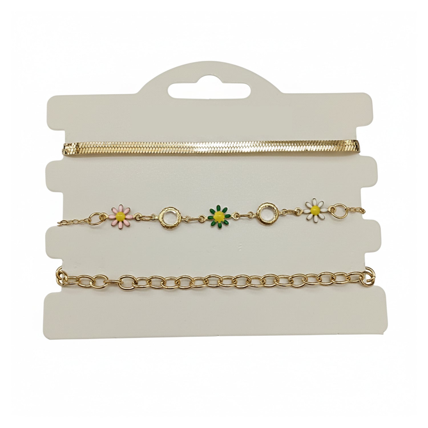 Goldie - Pack of 3 Stylish Multilayer Charm Bracelet