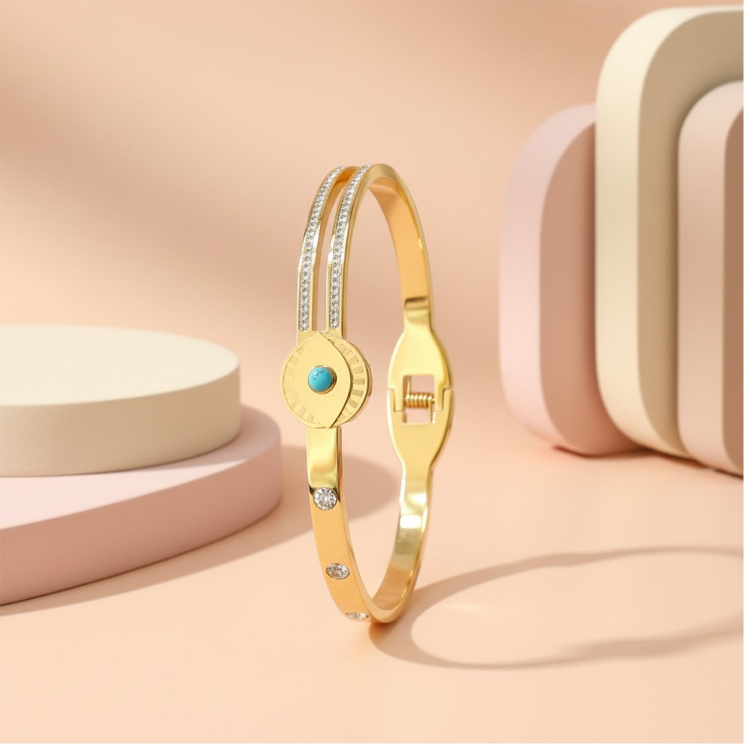 Gracelyn - Crystal Line Turquoise Bracelet