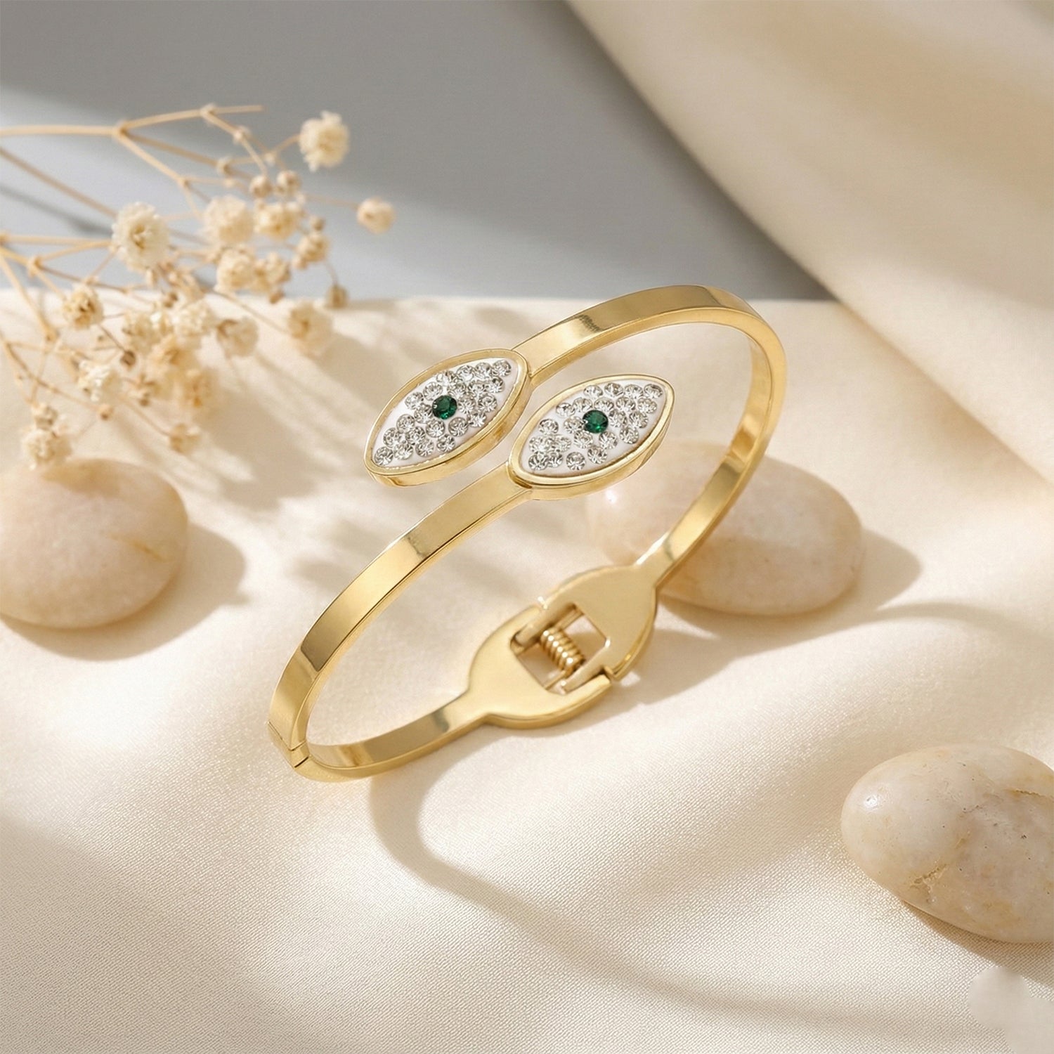 Trinity- Subtle Green Accent Bracelet