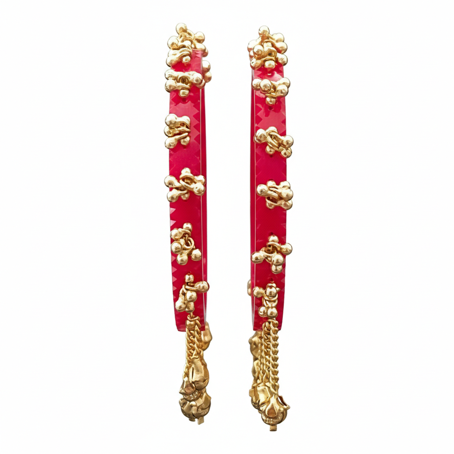 Indira -Red Heritage Ghungroo Bangles (Set of 2)