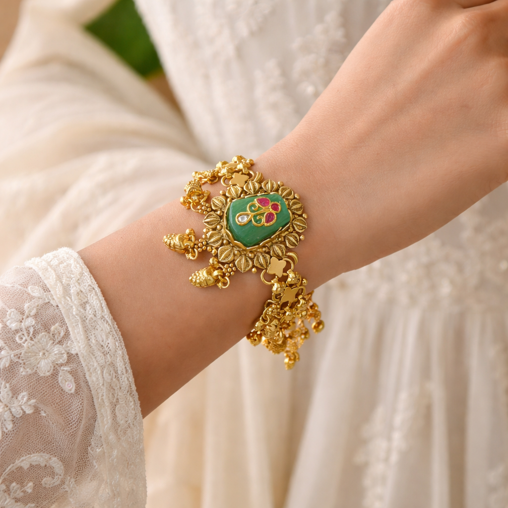 Mallika- Heritage Floral Medallion Bracelet