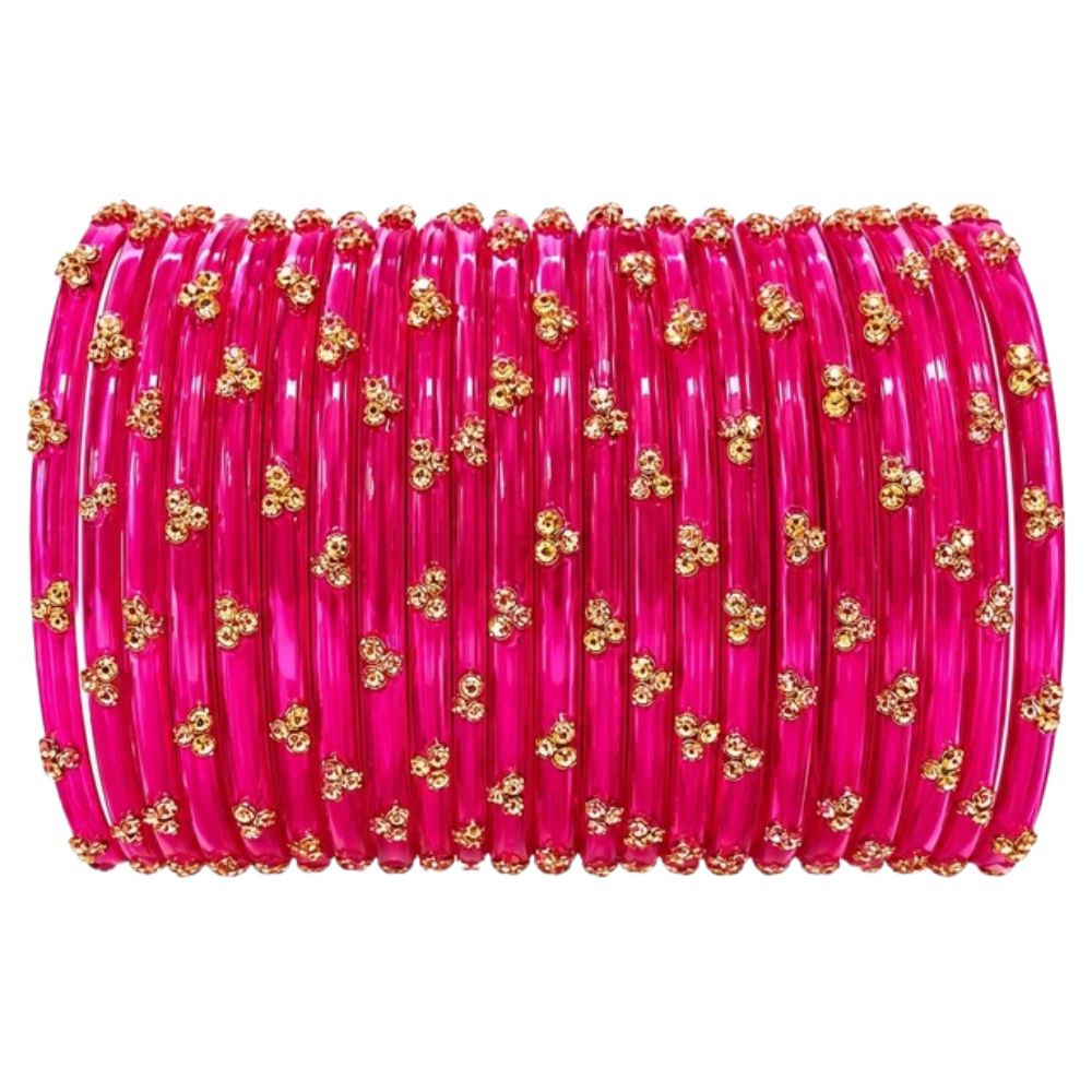 Shritika- Pink Glass Bangles Set of 24