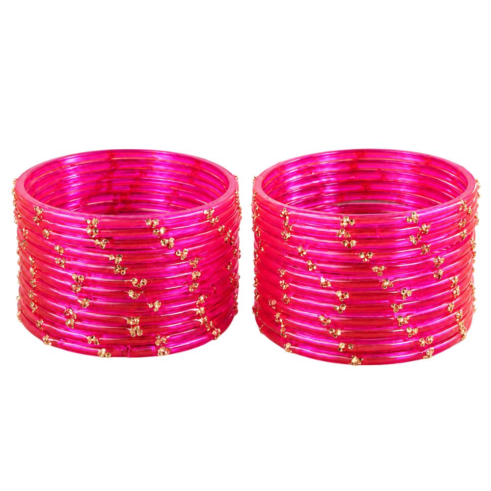 Shritika- Pink Glass Bangles Set of 24