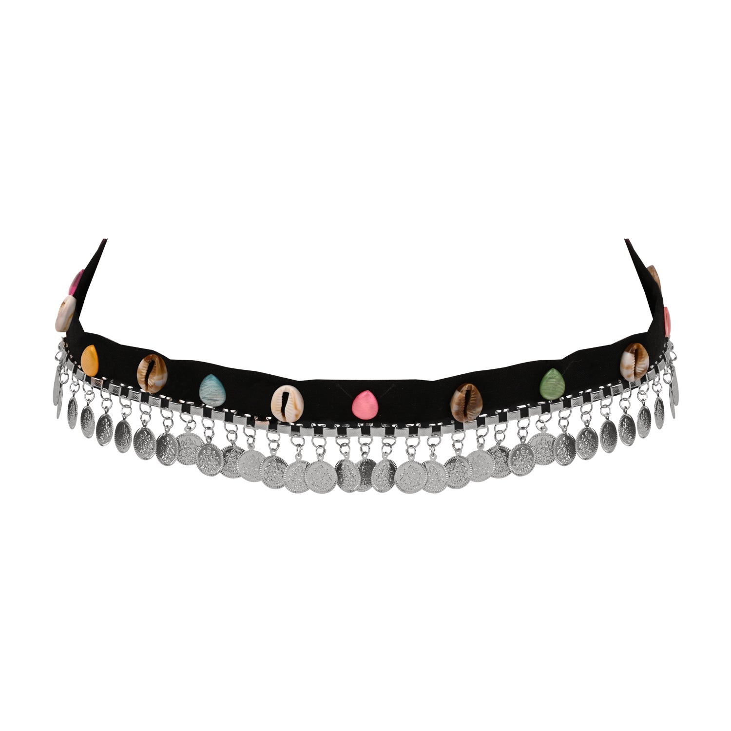 Tribal  Colorful Beaded Shell Coin Belt - Traditional Wear