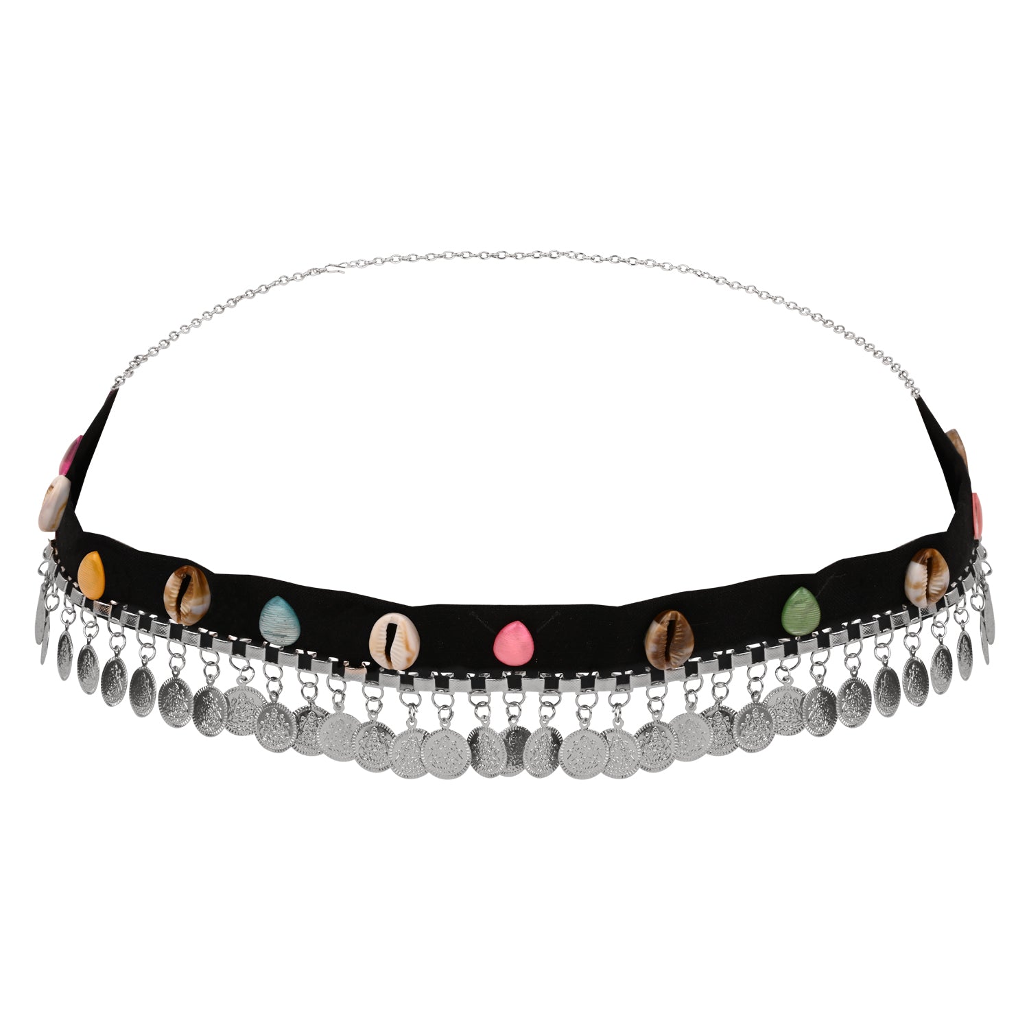 Tribal  Colorful Beaded Shell Coin Belt - Traditional Wear