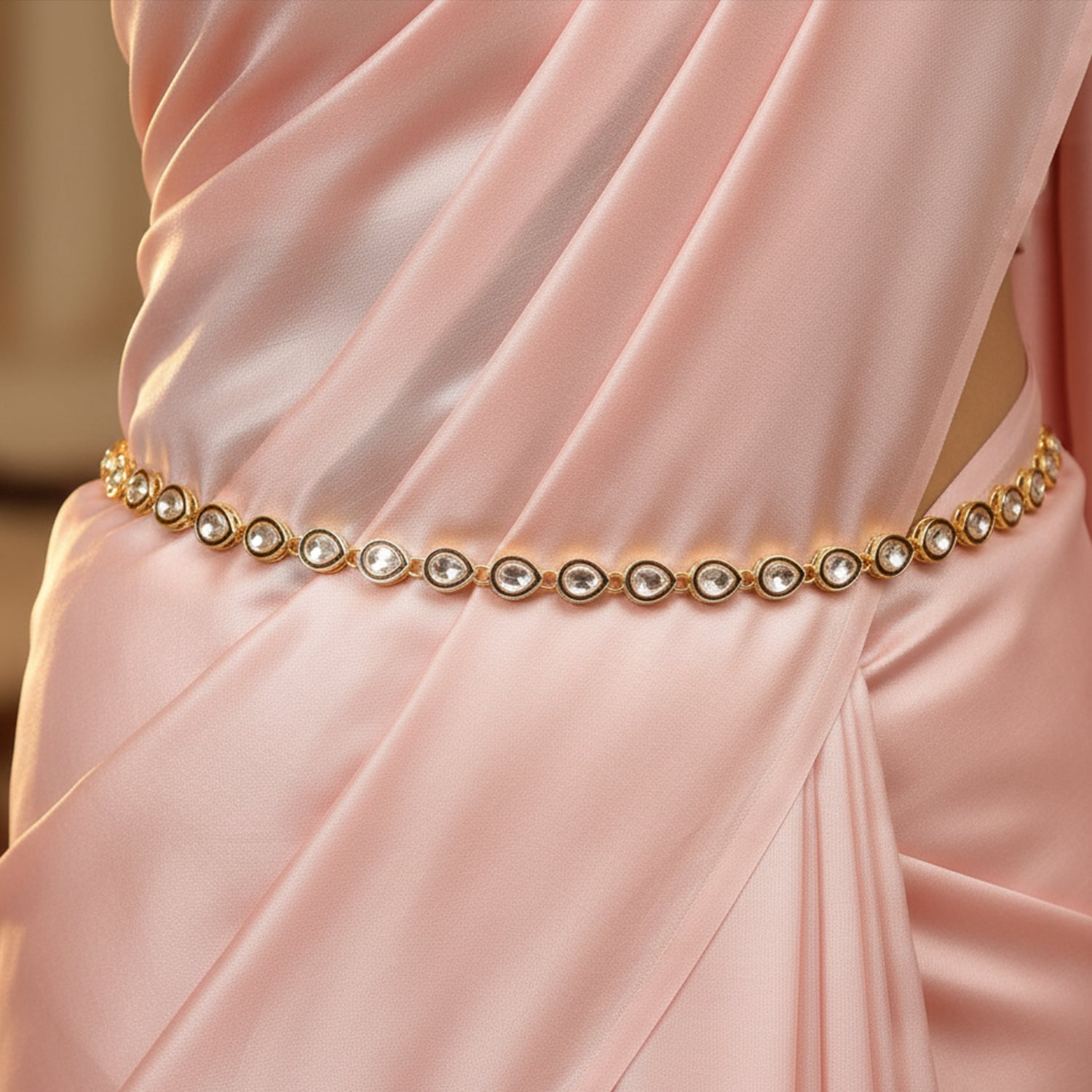 Shubha Maroon Kundan Kamarbandh