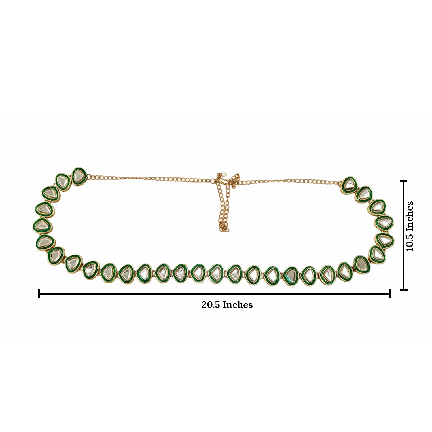 Advika Green Kundan KamarBandh