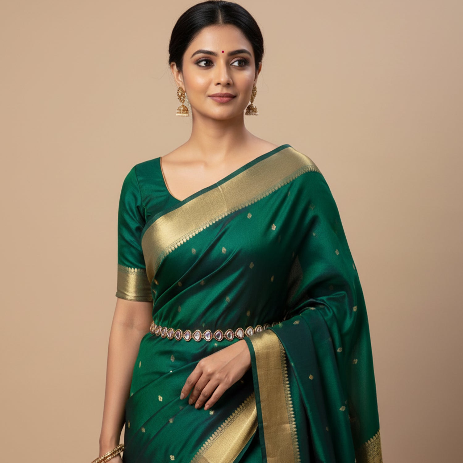 Advika Maroon Kundan KamarBandh