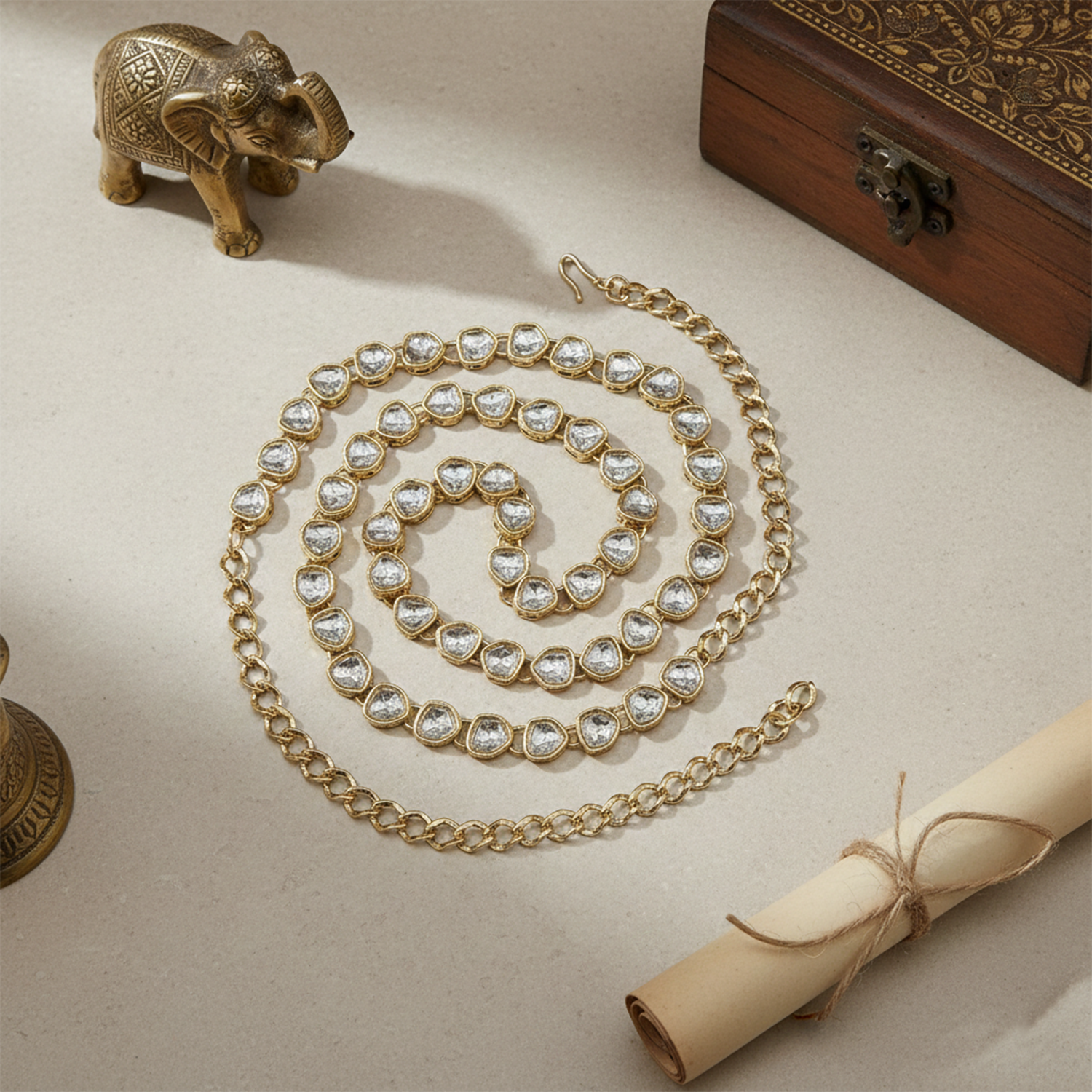 Parampara- Elegant Kundan Waist Chain for Women