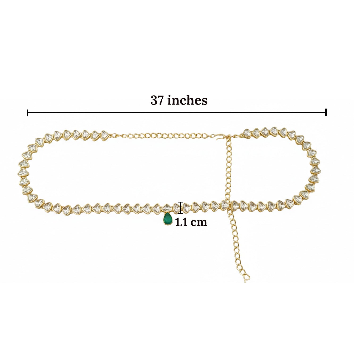 Aavira- Green drop Kundan Kamarbandh