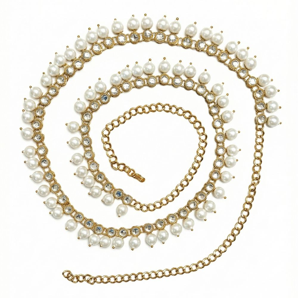 Neerali- Elegant pearl and kundan stones Kamarbandh