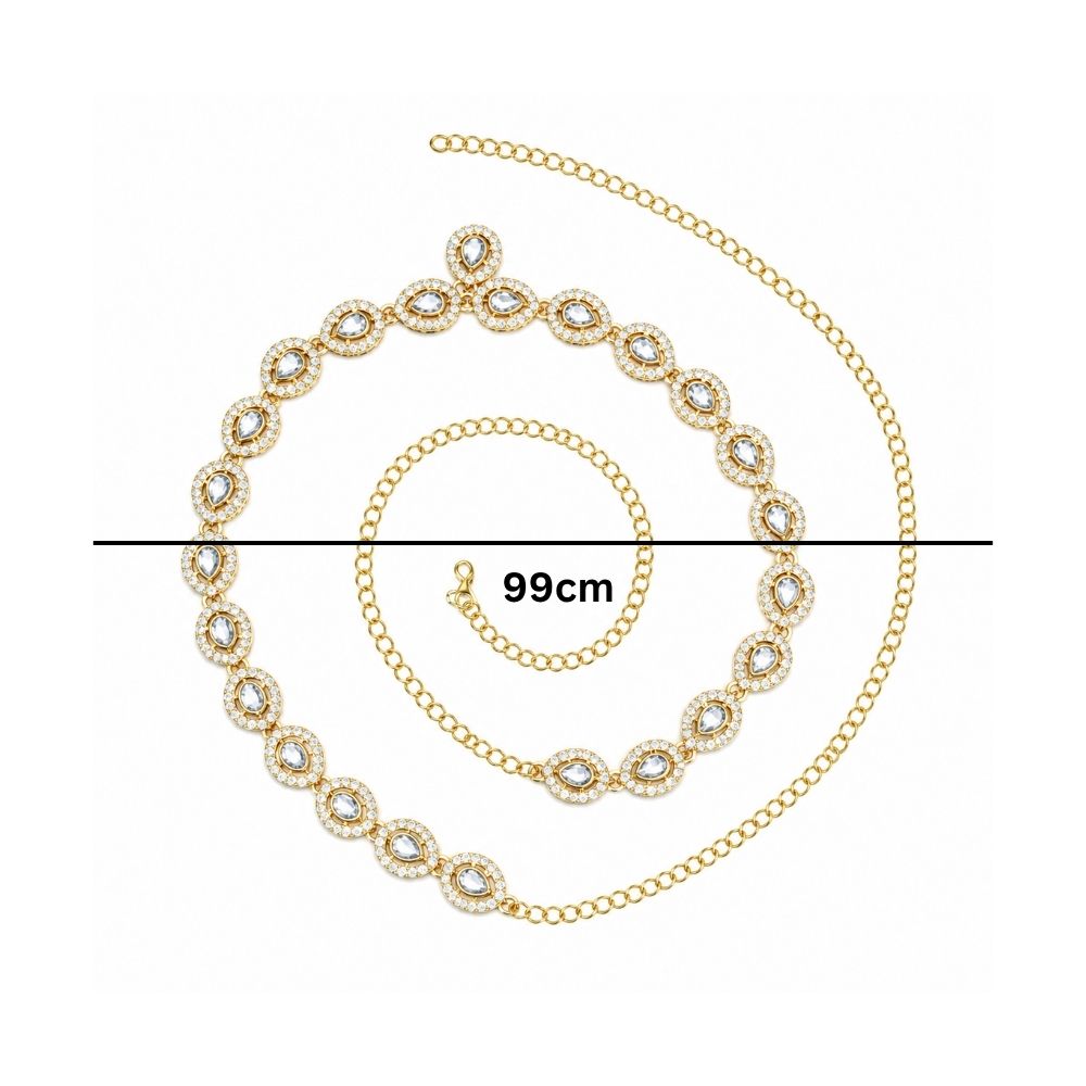 Rashmita-Kundan-Style Pearl Chain Kamarbandh