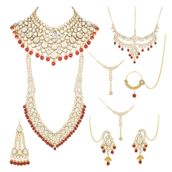 Devisha Maroon Bridal Jewellery Set