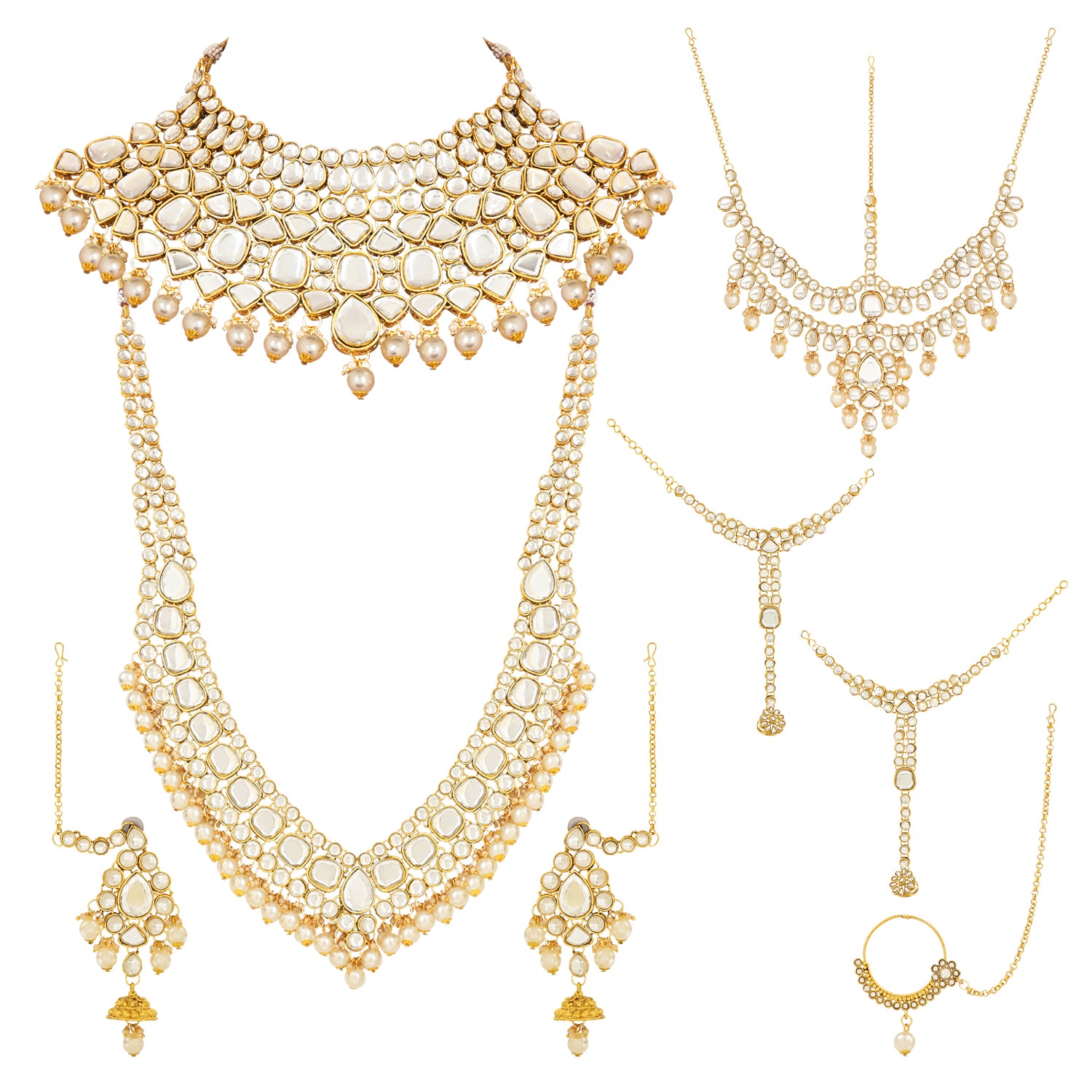 Devisha White Bridal Jewellery Set