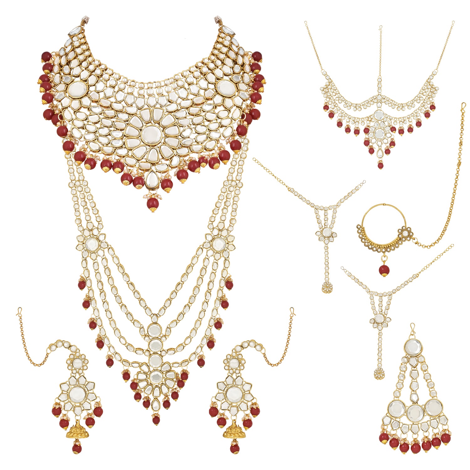 Kangana Maroon Bridal Jewellery Set