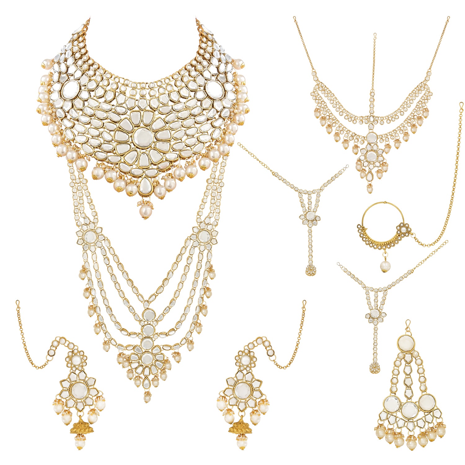 Kangana White Bridal Jewellery Set