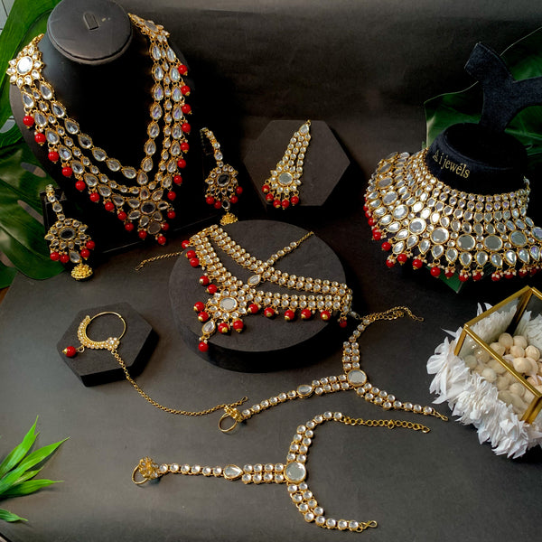 Suhasini Maroon Bridal Jewellery Set