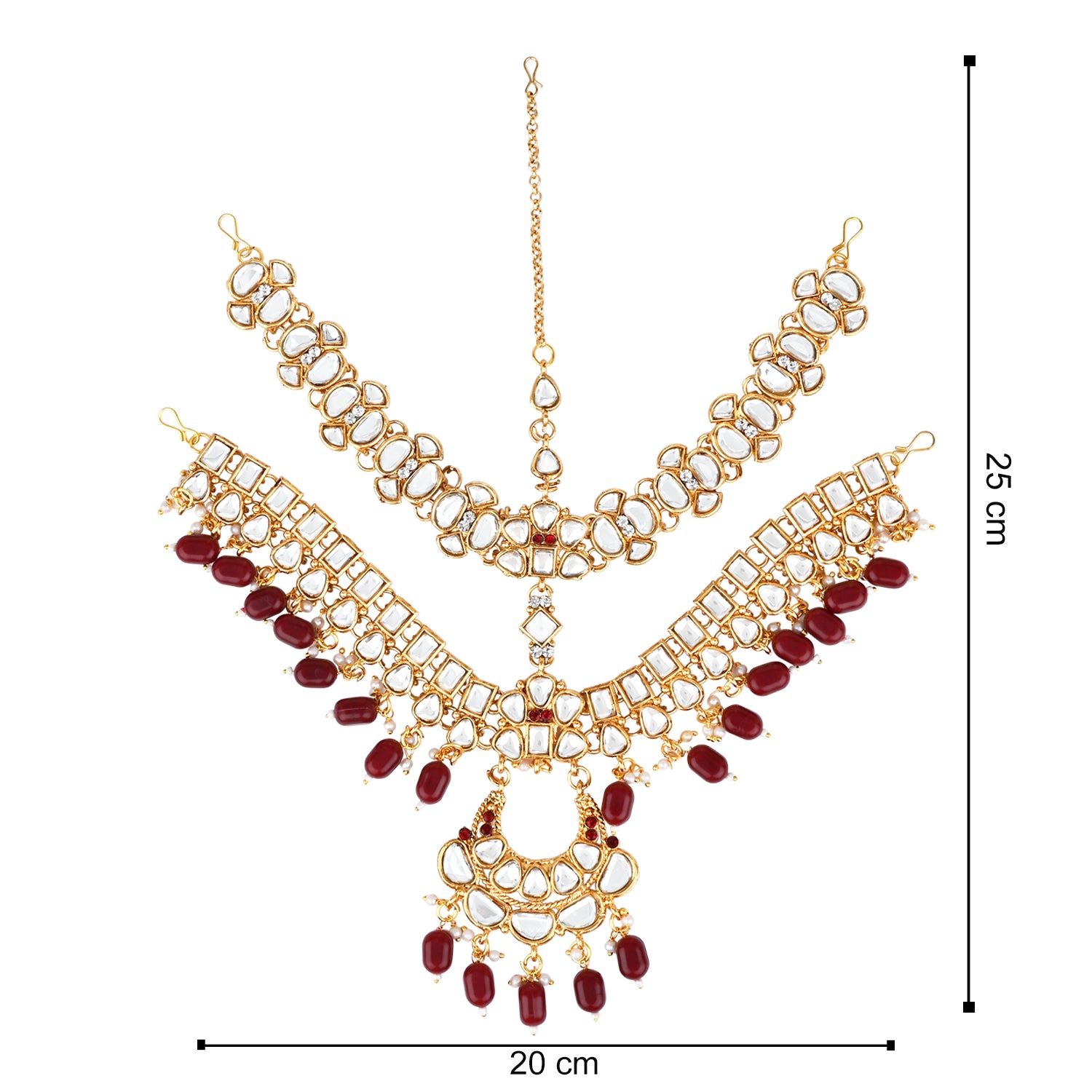 Vaibhavi Maroon Bridal Jewellery Set