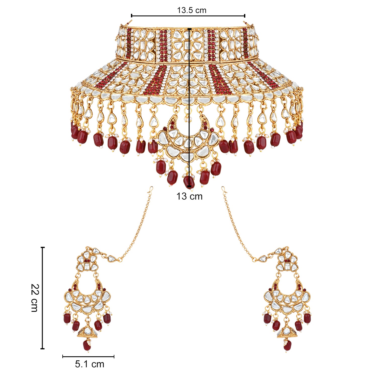 Vaibhavi Maroon Bridal Jewellery Set