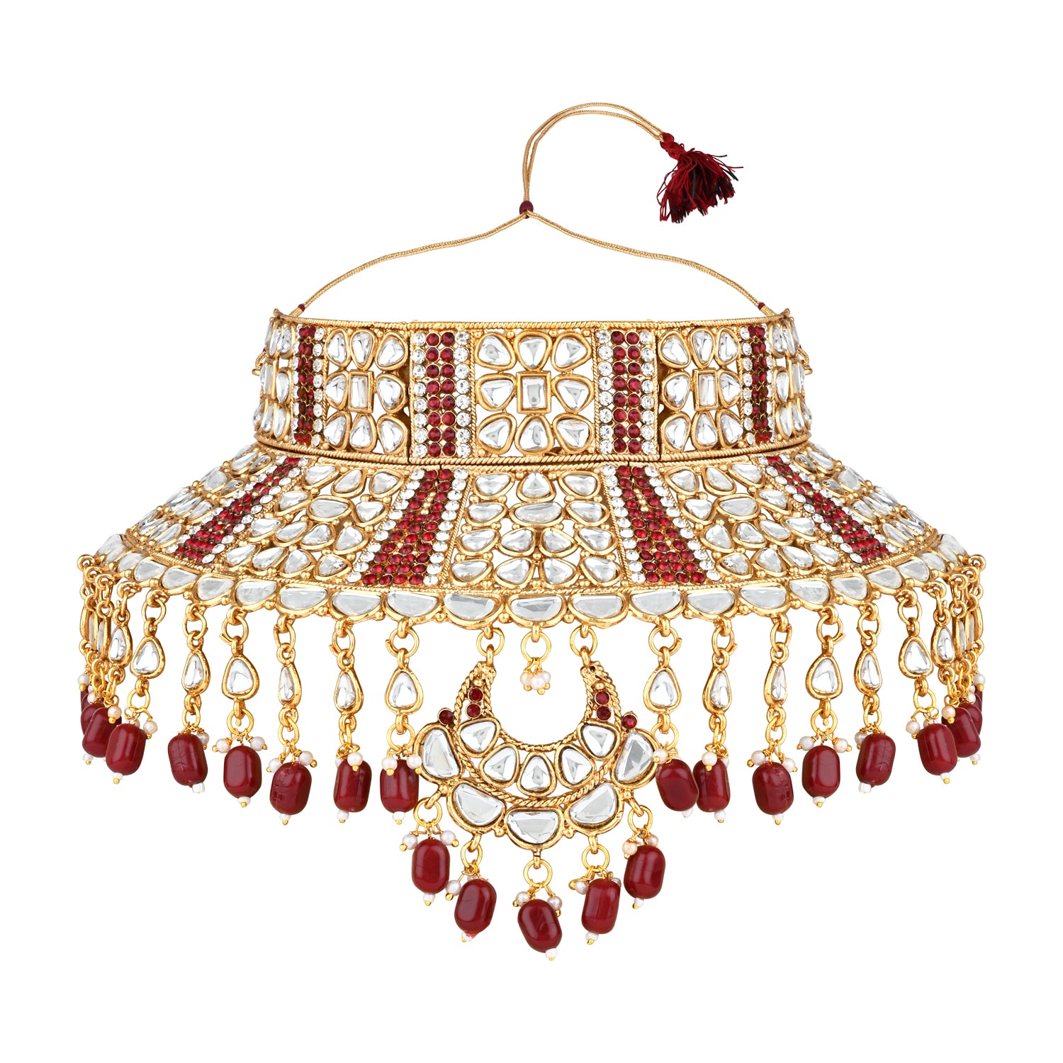 Vaibhavi Maroon Bridal Jewellery Set
