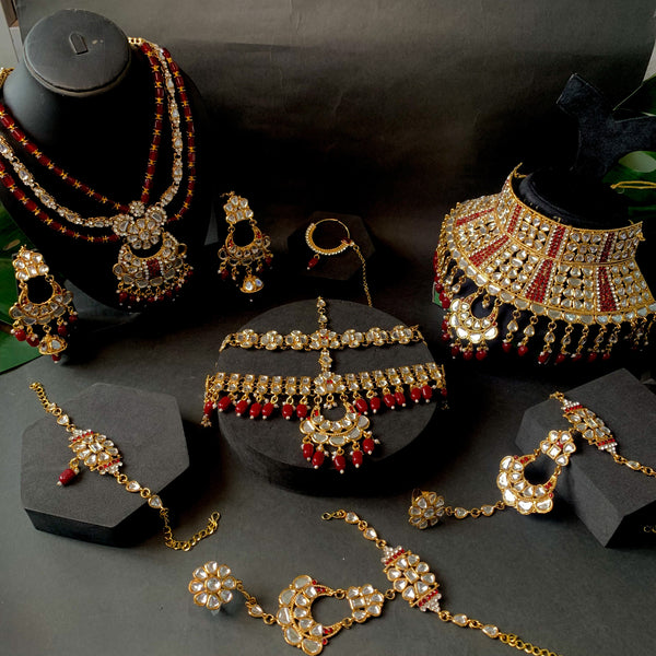 Vaibhavi Maroon Bridal Jewellery Set