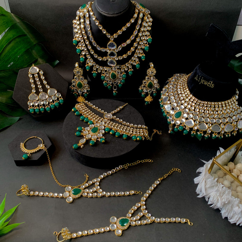 Pratyusha Green Bridal Jewellery Set