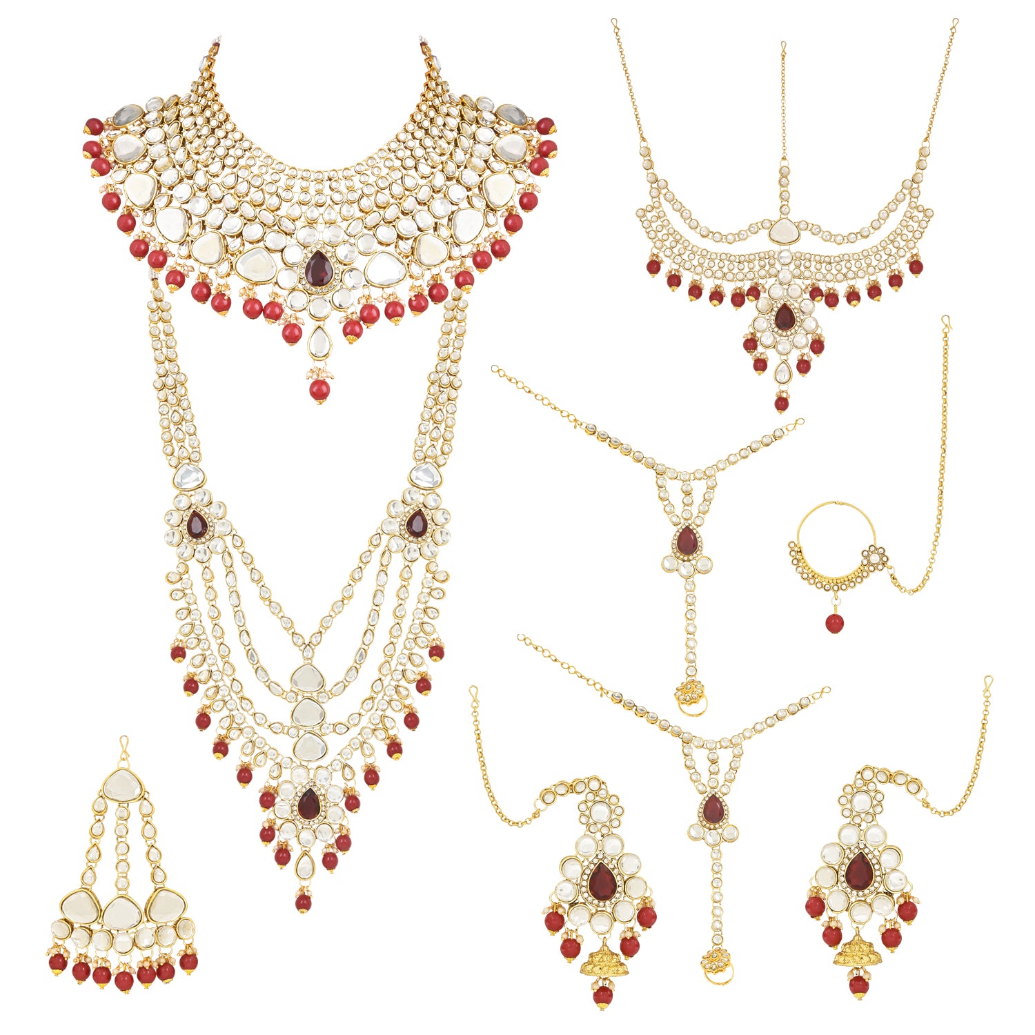 Pratyusha Maroon Bridal Jewellery Set
