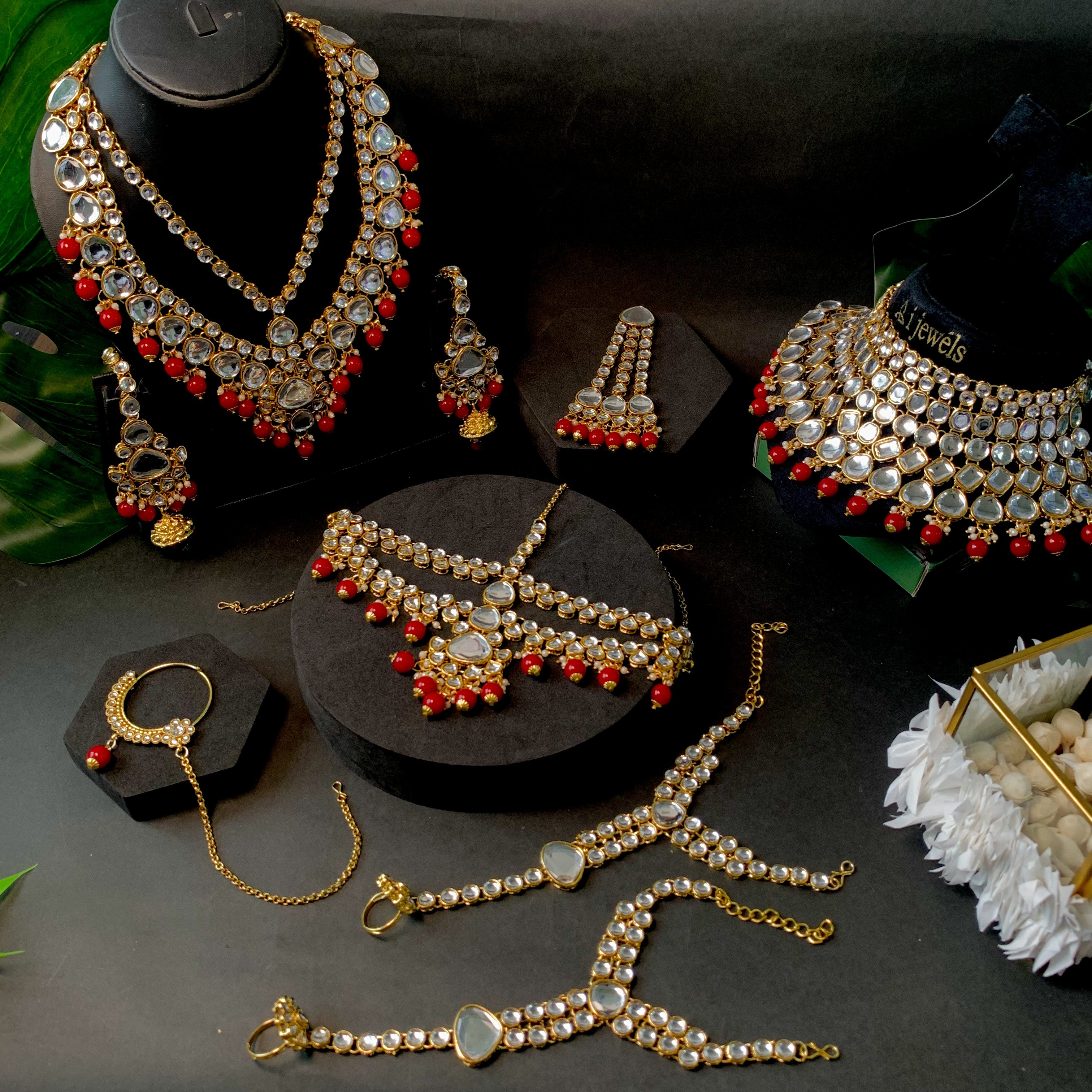 Harshi Maroon Bridal Jewellery Set