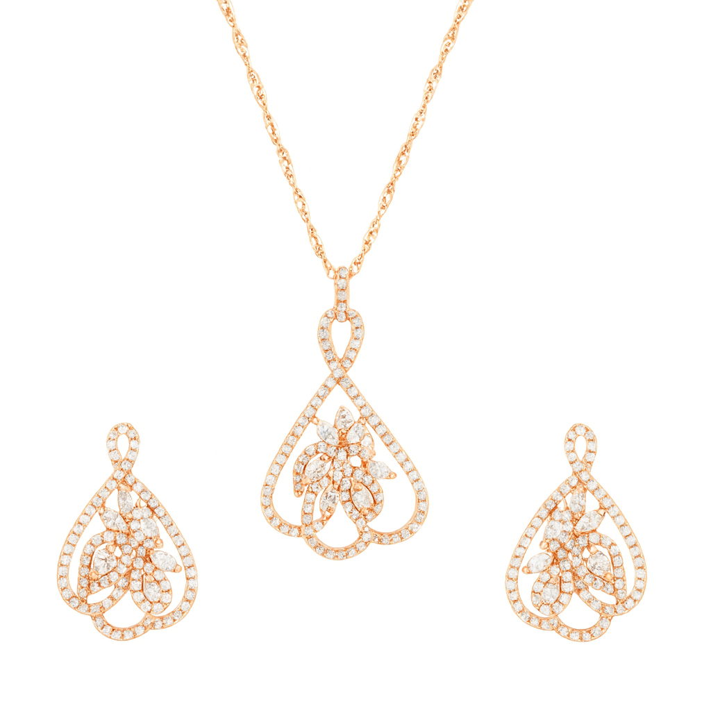 Angela Rose Gold Pendant Set