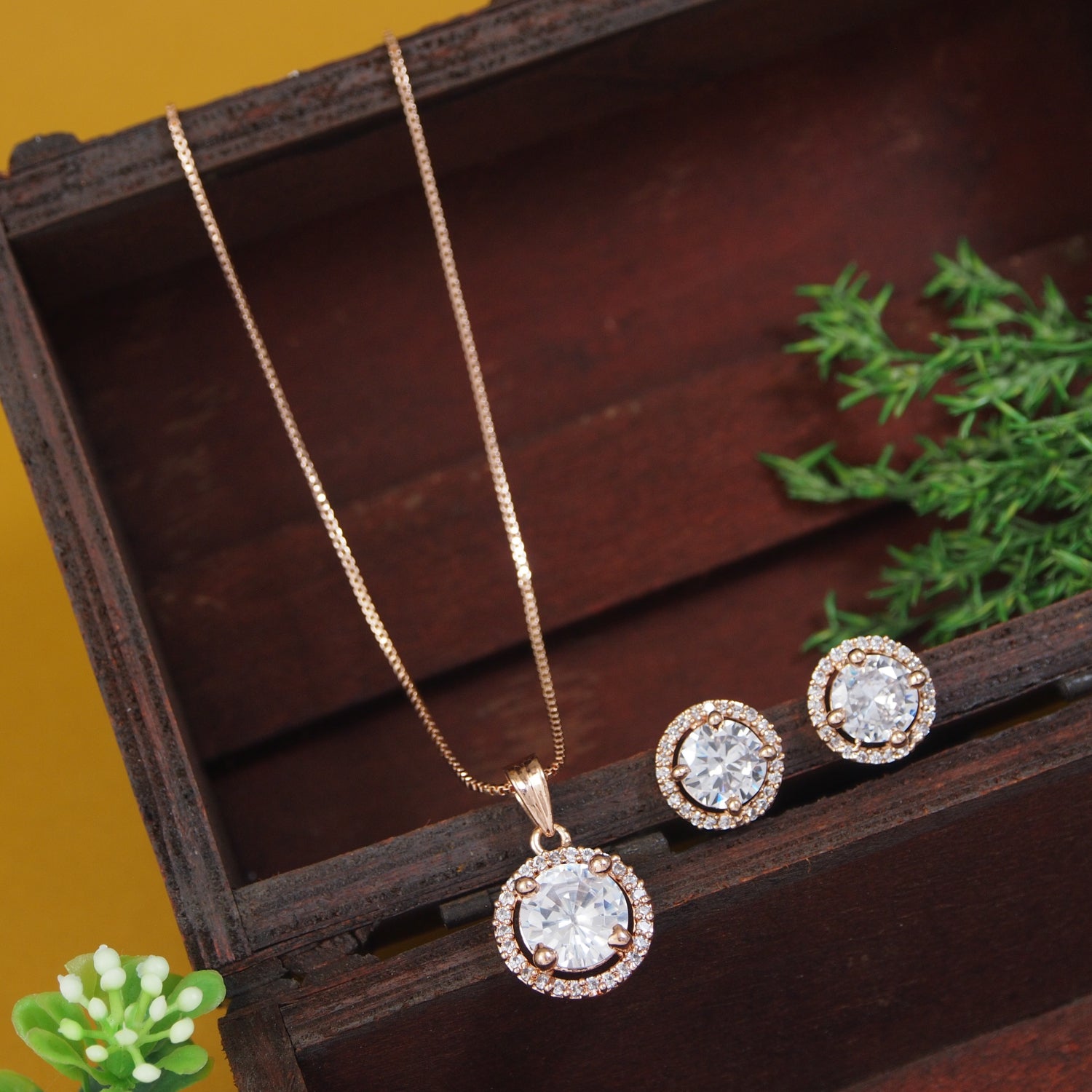 Elvisha RoseGold Pendant Set