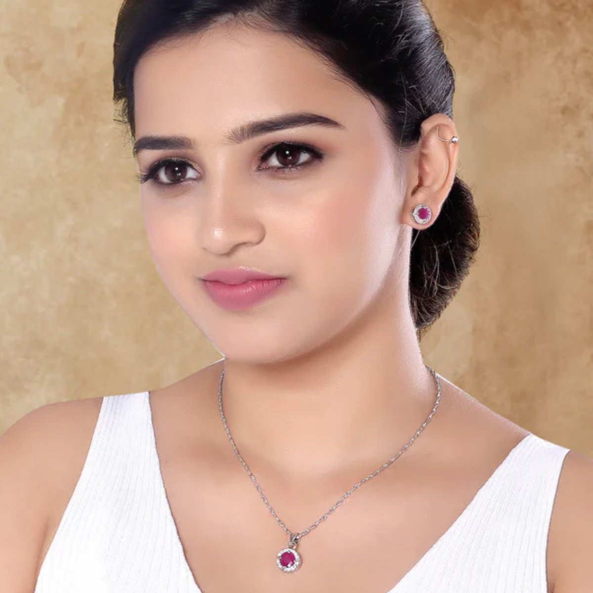 Elvisha Pink Pendant Set