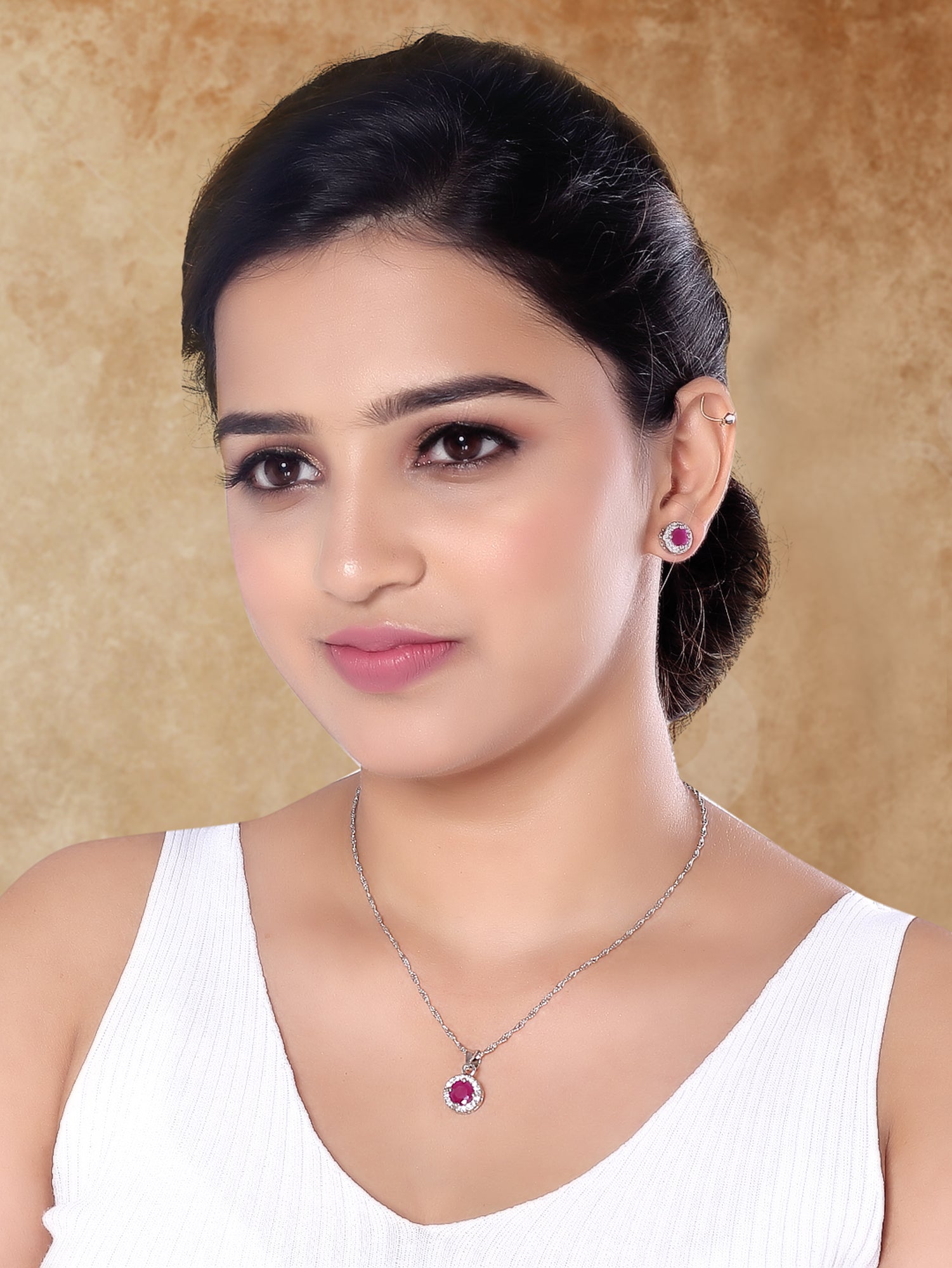 Elvisha Pink Pendant Set