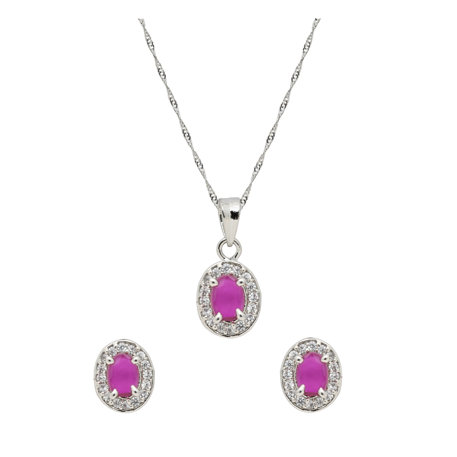 Reyona pink Pendant Set