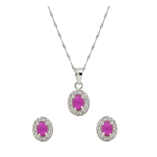 Reyona pink Pendant Set