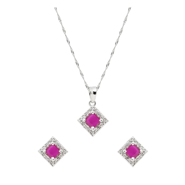 Eshnya Pink Pendant Set