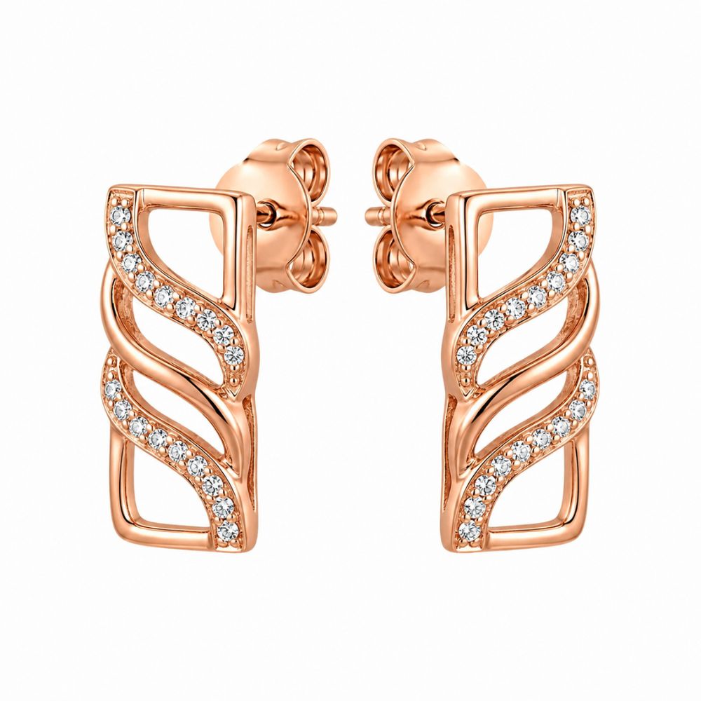 Jovie-  Swirl CZ Rose Gold Pendant Set