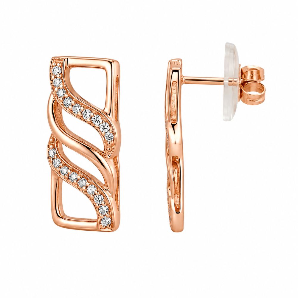 Jovie-  Swirl CZ Rose Gold Pendant Set