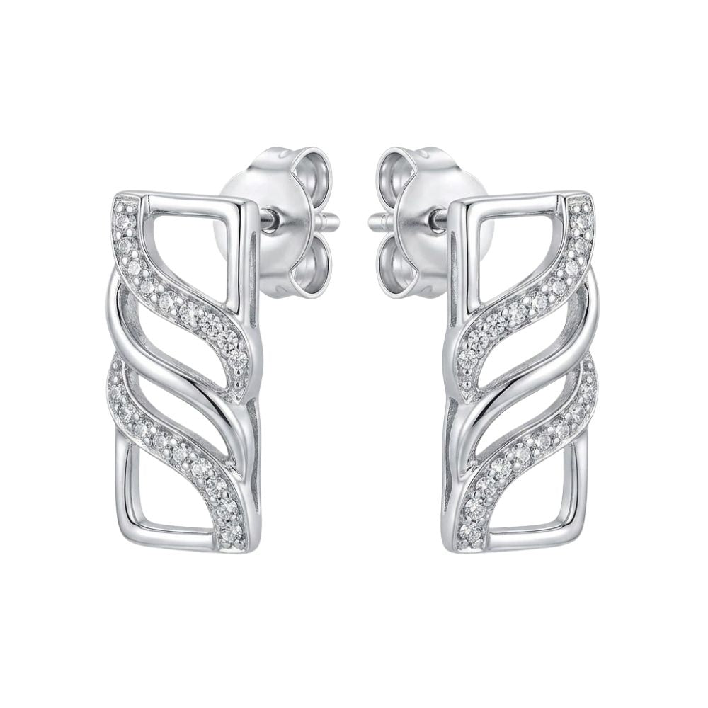 Jovie- Swirl CZ Silver Pendant Set