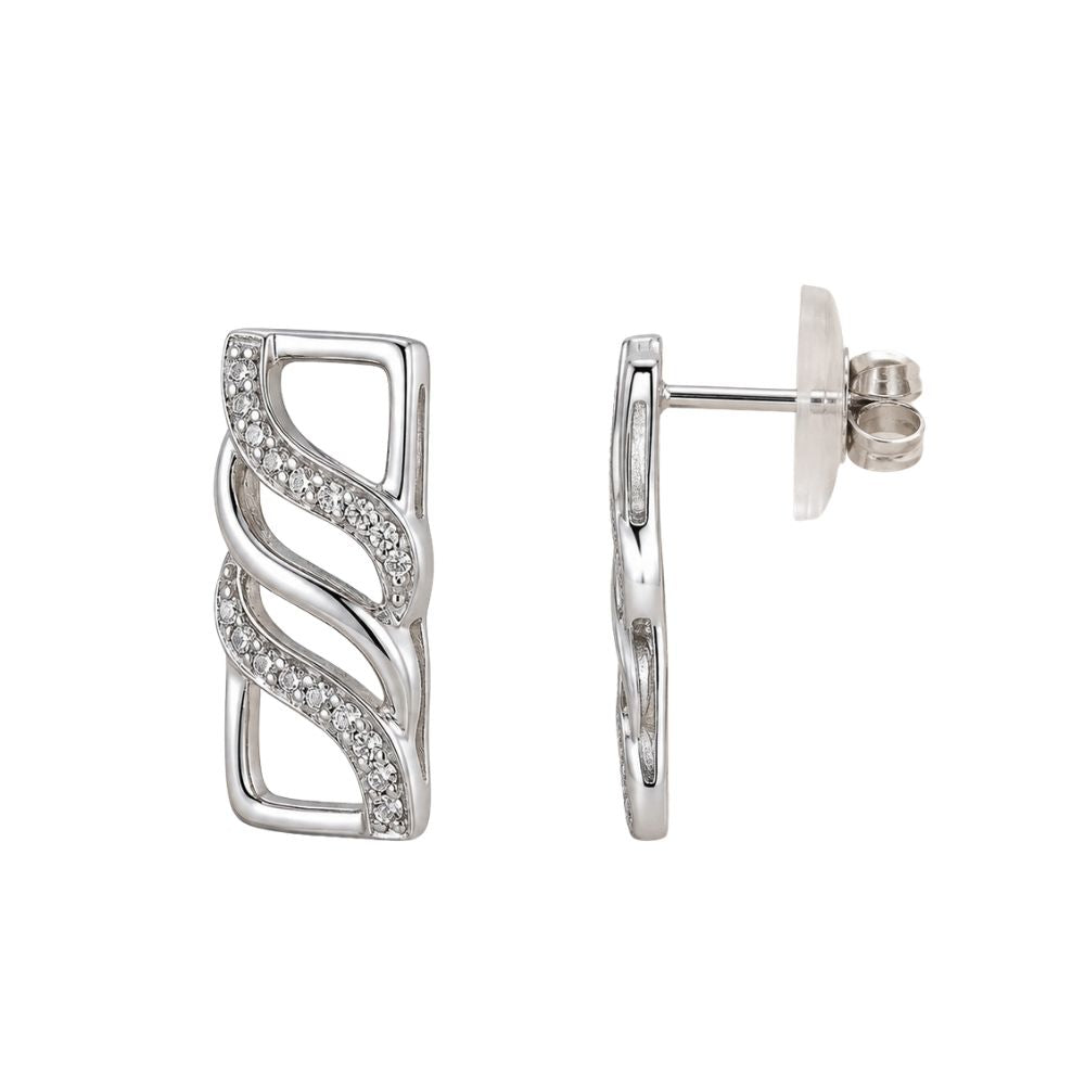Jovie- Swirl CZ Silver Pendant Set