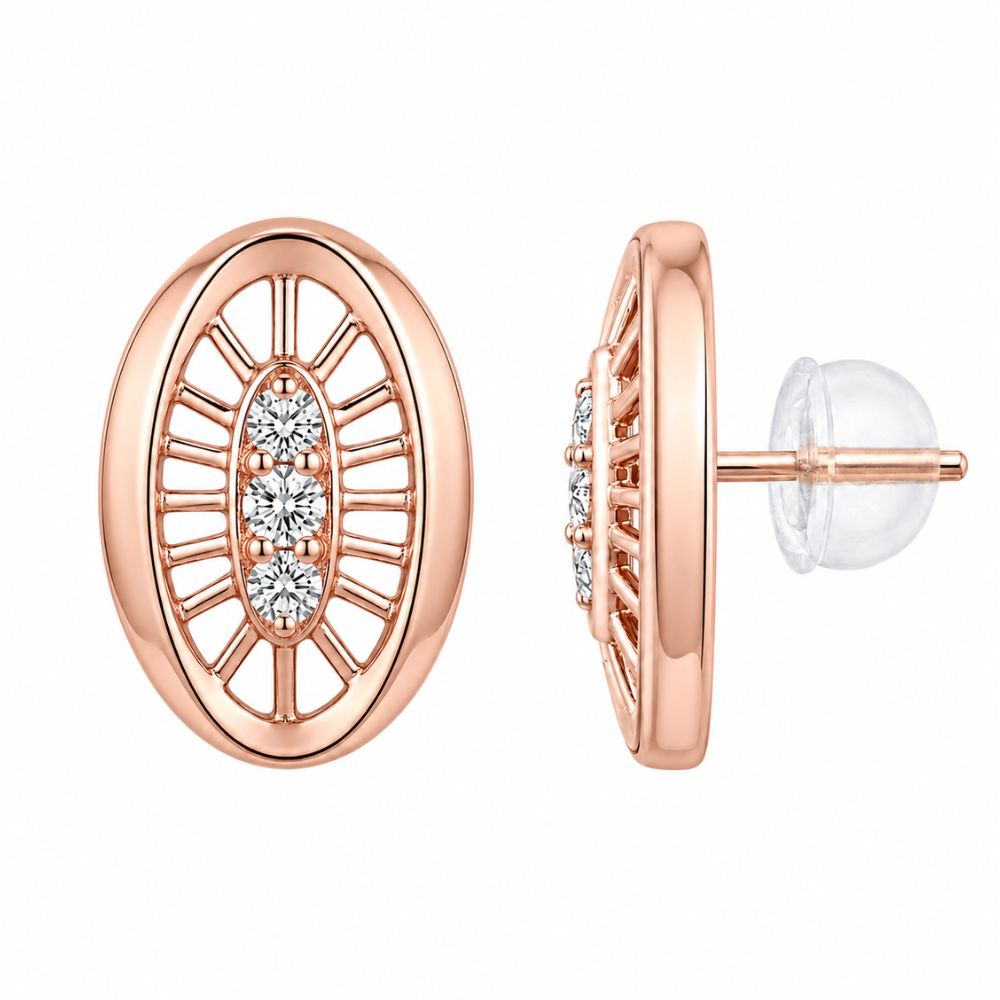 Tia - RoseGold Oval Pendant Set
